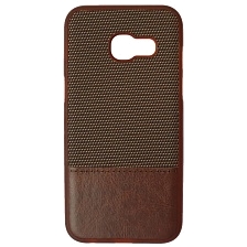 Чехол накладка для SAMSUNG Galaxy A3 2017 (SM-A320), силикон, под кожу, цвет коричневый