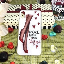 Чехол накладка для APPLE iPhone X, XS, силикон, рисунок MORE ISSUES THAN VOGUE.
