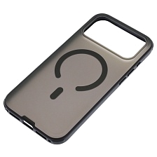 Чехол накладка NEW с поддержкой Magsafe для APPLE iPhone 17 Pro Max, iPhone 18 Pro Max, матовый, силикон, пластик, цвет прозрачно черный