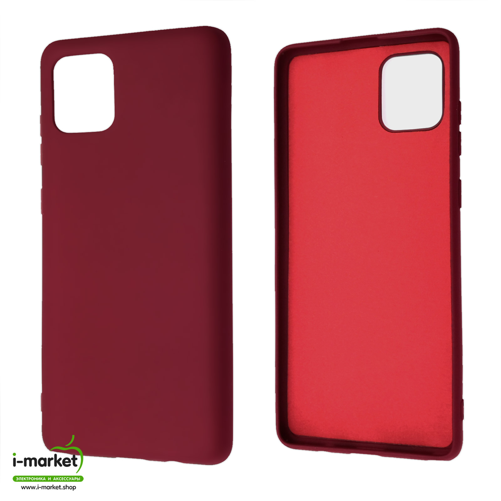 Чехол накладка NANO для SAMSUNG Galaxy A81 (SM-AN815F), Note 10 Lite (SM-N770), силикон, бархат, цвет вишневый.