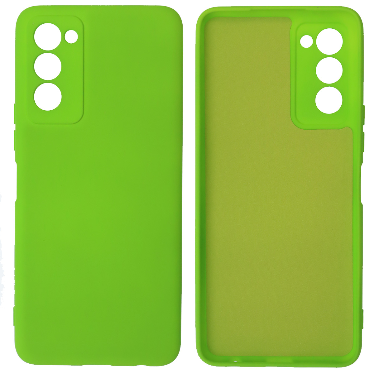 Чехол накладка NANO для TECNO Camon 18, 18P, 18T, силикон, бархат, цвет ярко зеленый