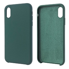 Чехол накладка Silicon Case для APPLE iPhone XR, силикон, бархат, цвет изумрудный.