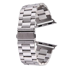 Ремешок для Apple Watch нержавеющая сталь 38-40 mm, застежка "Бабочка", цвет серебристый