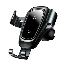 Автомобильный держатель BASEUS WXYL-B0A Metal Wireless Charger Gravity Car Mount, беспроводная зарядка, цвет черный
