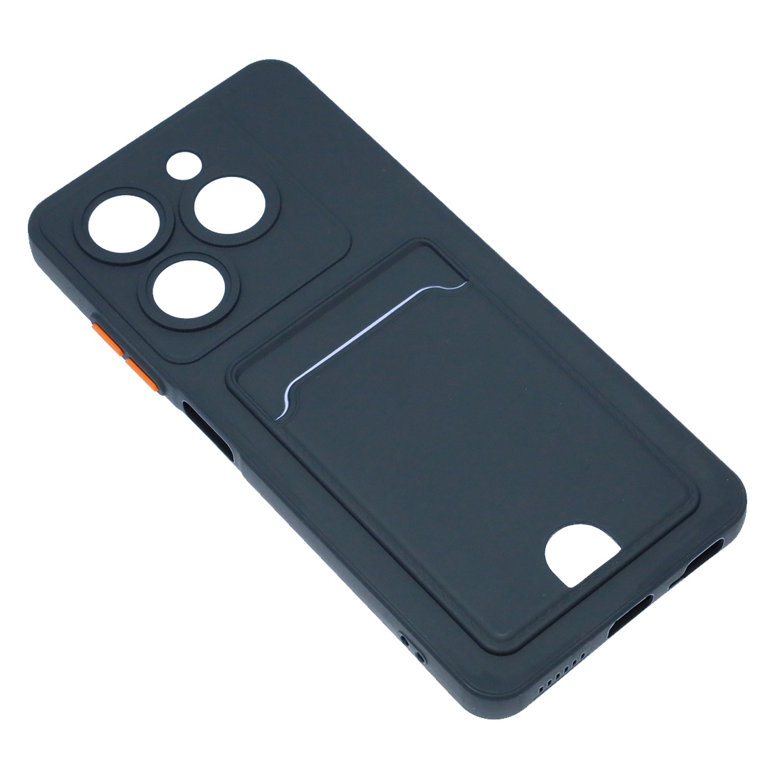 Чехол накладка BUTTON для TECNO Spark 20, TECNO Spark 20C, защита камеры, силикон, отдел для карт, цвет темно синий