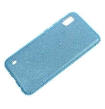 Чехол накладка Shine для SAMSUNG Galaxy A10 (SM-A105), силикон, блестки, цвет голубой