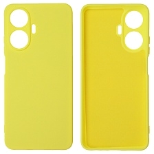 Чехол накладка NANO для Realme C55, силикон, бархат, цвет желтый