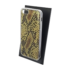 Чехол накладка для APPLE iPhone 5, iPhone 5G, iPhone 5S, iPhone SE, силикон, глянцевый, рисунок Темно коричневая Кожа Каймана