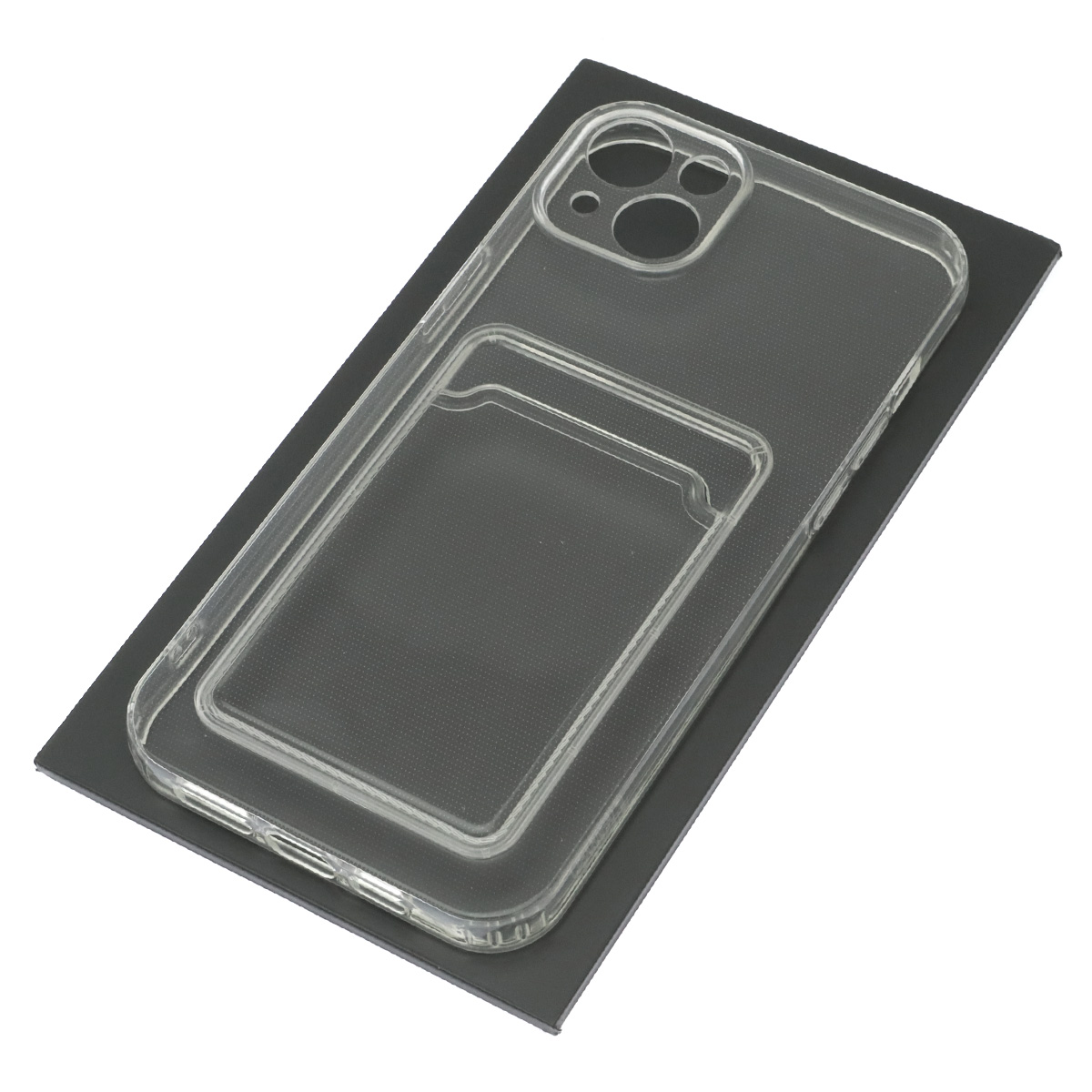 Чехол накладка CARD CASE для APPLE iPhone 14 Plus, силикон, отдел для карт, цвет прозрачный