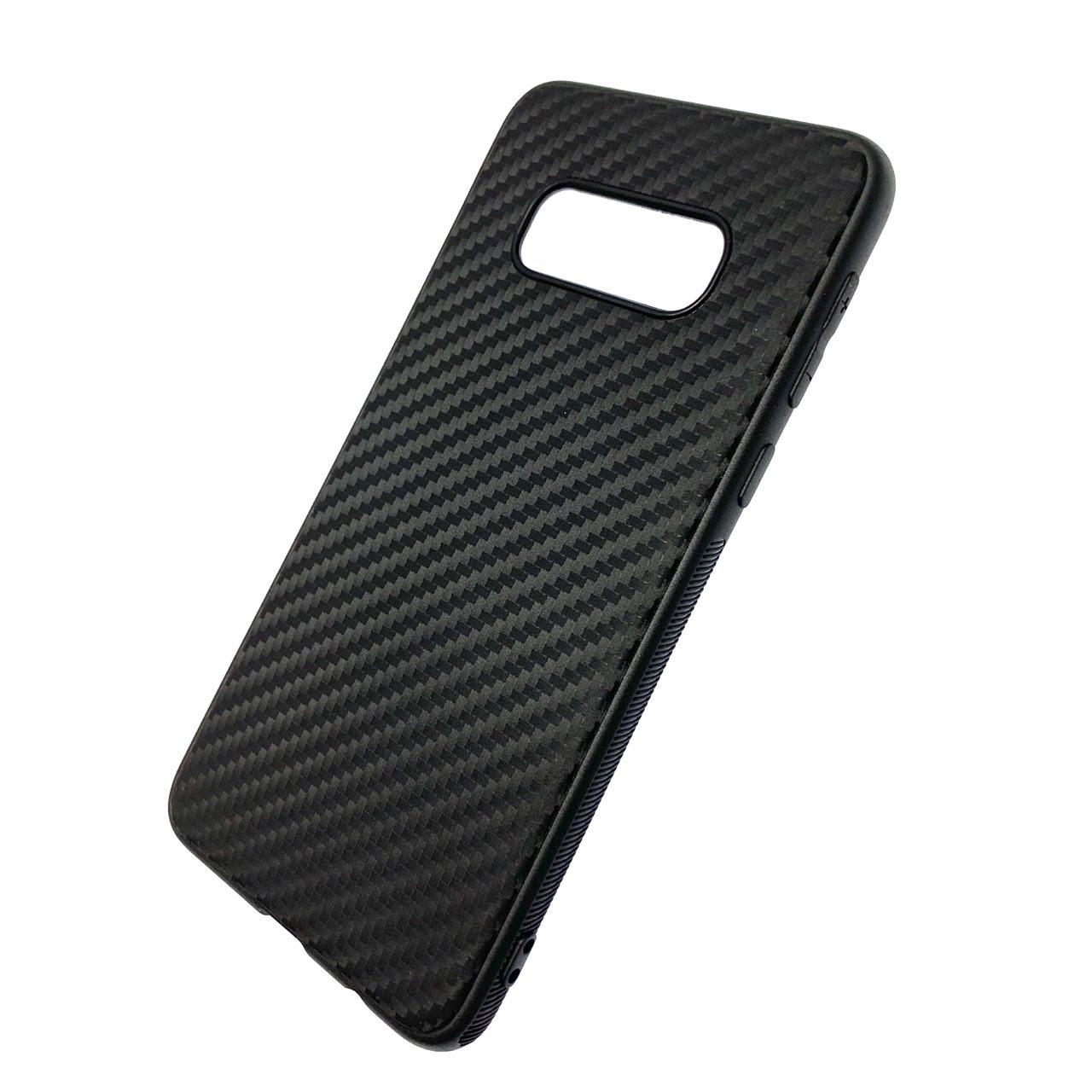 Чехол накладка Carbon для SAMSUNG Galaxy S10e (SM-G970), силикон, цвет черный.