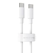 Кабель BOROFONE BX44 USB Type C на USB Type C, 5A, 100W, длина 2 метра, цвет белый Кабель BOROFONE BX44 USB Type C на USB Type C, 5A, 100W, длина 2 метра, цвет белый