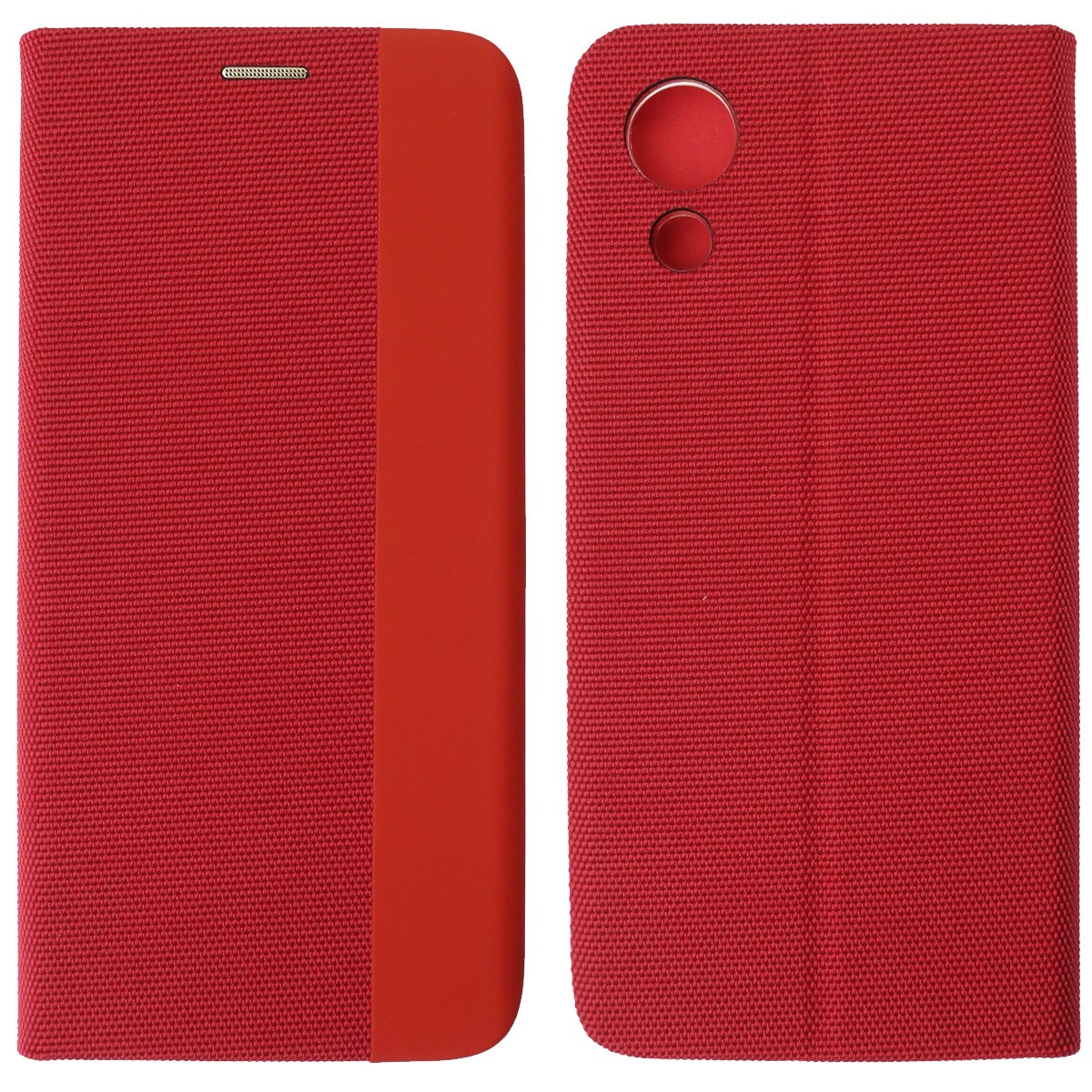 Чехол книжка MESH для SAMSUNG Galaxy A03 Core (SM-A032F), текстиль, силикон, бархат, визитница, цвет красный