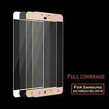 Защитное стекло 2D Full glass для SAMSUNG Galaxy A5 2016 (SM-A510), цвет окантовки белый.