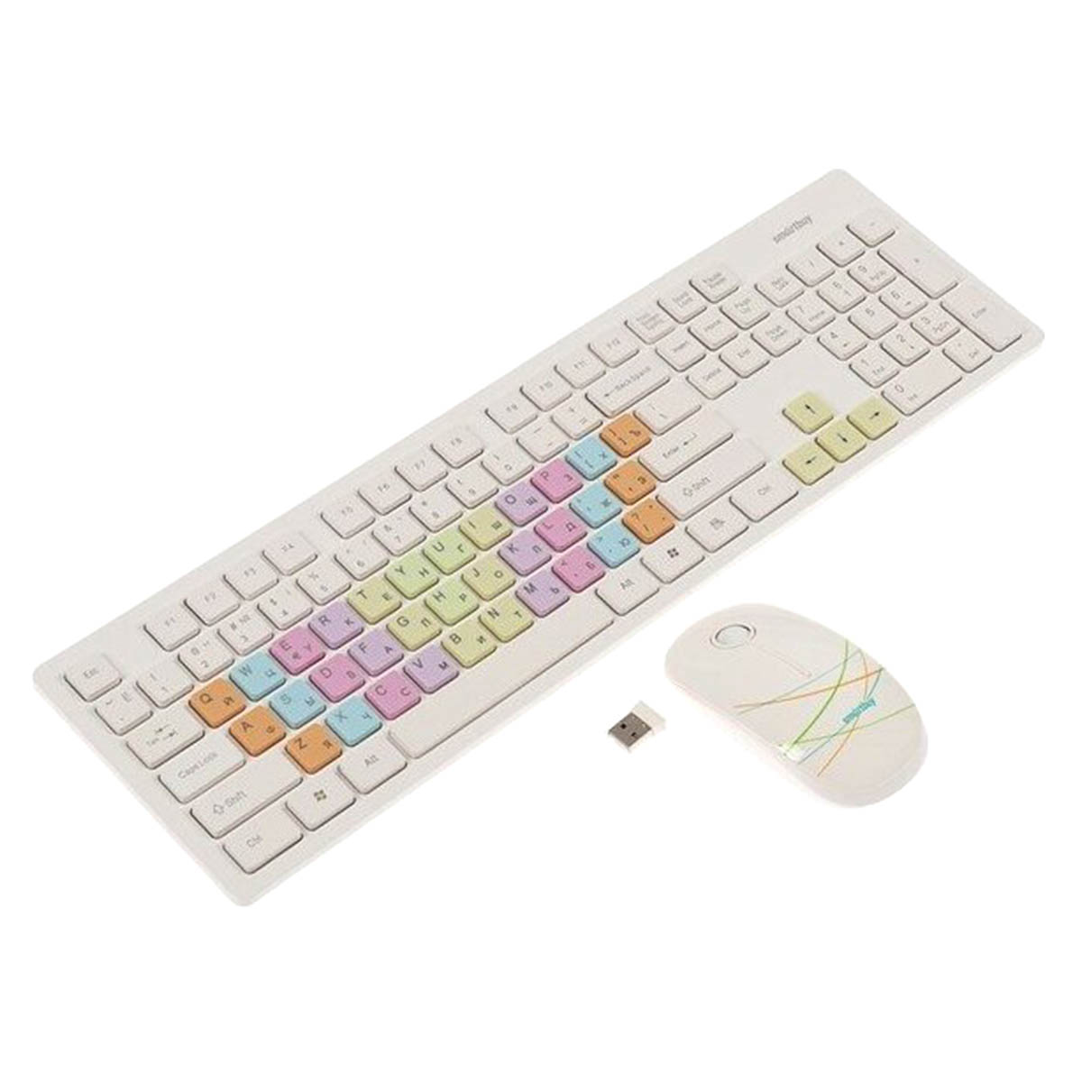 Набор беспроводной клавиатура и мышь SmartBuy SBC-218346AG-W, цвет белый