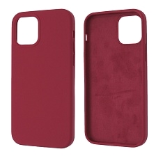 Чехол накладка Silicon Case для APPLE iPhone 12, iPhone 12 Pro, силикон, бархат, цвет бордовый Чехол накладка Silicon Case для APPLE iPhone 12, iPhone 12 Pro, силикон, бархат, цвет бордовый