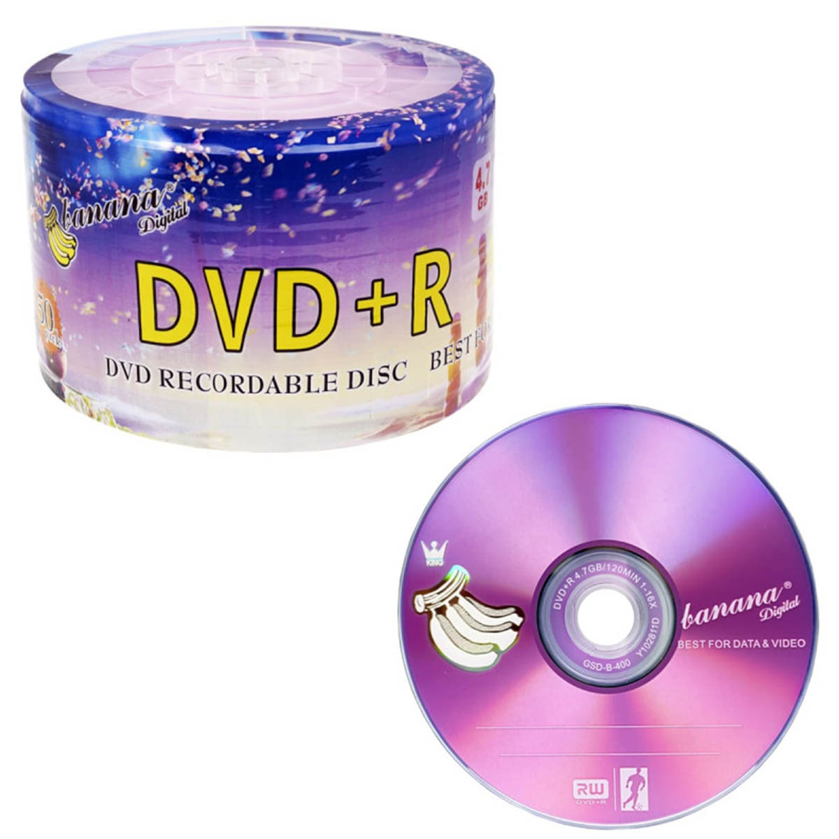 Диск Banana Digital DVD+R, 4.7Gb 120min, 1-16X