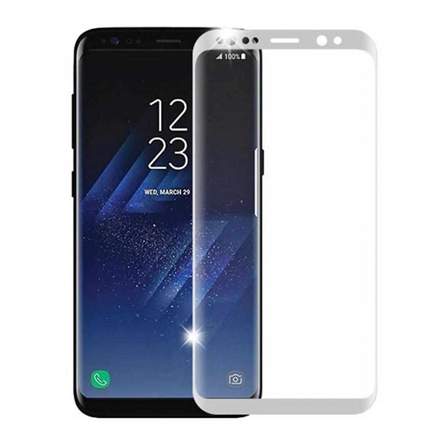 Защитное стекло 3D для SAMSUNG Galaxy S8 Plus (SM-G955) ударопрочное прозрачное кант серебро. Защитное стекло 3D для SAMSUNG Galaxy S8 Plus (SM-G955) ударопрочное прозрачное кант серебро.