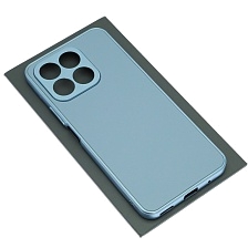 Чехол накладка для Honor X8a, защита камеры, силикон, пластик, цвет серо голубой