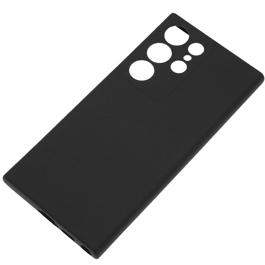 Чехол накладка Silicon Cover для SAMSUNG Galaxy S23 Ultra, защита камеры, силикон, бархат, цвет черный