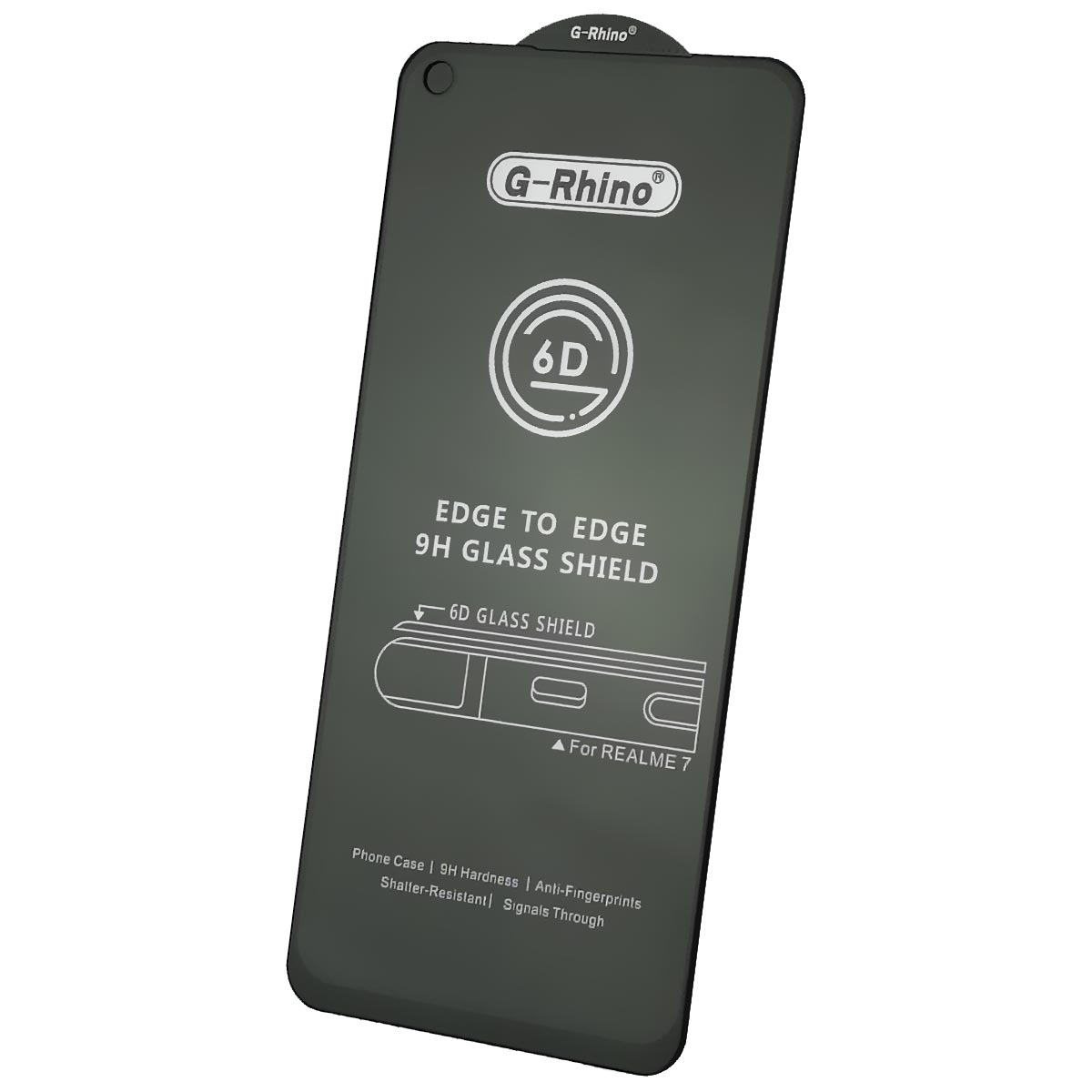 Защитное стекло 6D G-Rhino для Realme 7, цвет окантовки черный