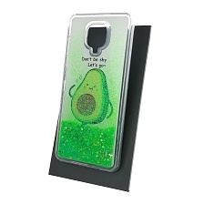 Чехол накладка TransFusion для XIAOMI Redmi Note 9 Pro, Redmi Note 9S, силикон, переливашка, рисунок Авокадо Don't be shy Let's go.