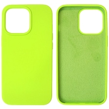 Чехол накладка Silicon Case для APPLE iPhone 13 Pro (6.1), силикон, бархат, цвет салатовый