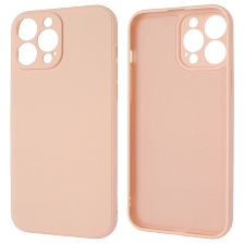 Чехол накладка для APPLE iPhone 13 Pro Max (6.7), силикон, бархат, цвет розовый песок
