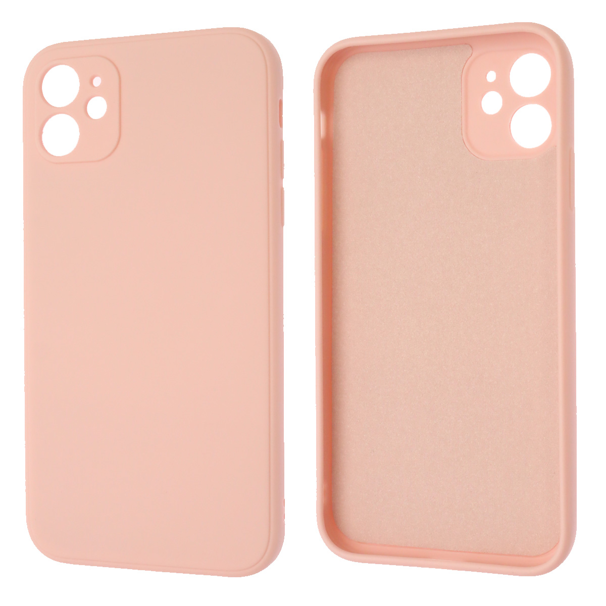 Чехол накладка для APPLE iPhone 11, силикон, бархат, цвет розовый песок