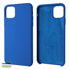 Чехол накладка Silicon Case для APPLE iPhone 11 Pro MAX 2019, силикон, бархат, цвет ярко синий