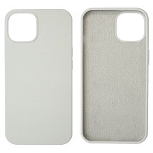 Чехол накладка Silicon Case для APPLE iPhone 14 (6.1"), силикон, бархат, цвет белый