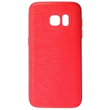 Чехол накладка для SAMSUNG Galaxy S7 (SM-G930), силикон, текстура, цвет красный