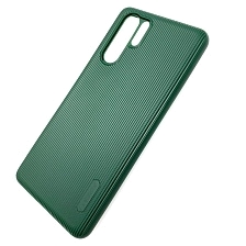 Чехол накладка Cherry для HUAWEI P30 Pro, силикон, полоски, цвет темно зеленый.