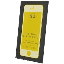 Защитное стекло 9D для APPLE iPhone 5, iPhone 5G, iPhone 5S, iPhone SE, цвет окантовки белый