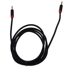 Кабель AUX (jack 3.5 - jack 3.5) 2 метра, тканевая оплетка, цвет черный