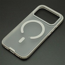 Чехол накладка NEW с поддержкой Magsafe для APPLE iPhone 17 Pro, iPhone 18 Pro, матовый, силикон, пластик, цвет прозрачно серый