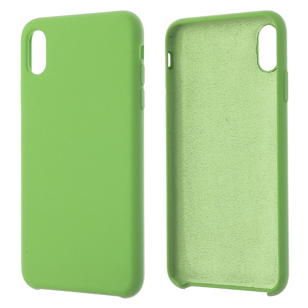 Чехол накладка Silicon Case для APPLE iPhone XS MAX, силикон, бархат, цвет фисташковый