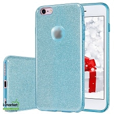 Чехол накладка Shine для APPLE iPhone 7, iPhone 8, силикон, блестки, цвет голубой