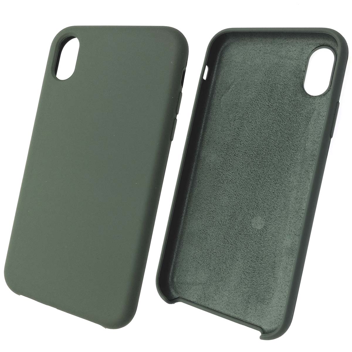 Чехол накладка Silicon Case для APPLE iPhone XR, силикон, бархат, цвет тихий зеленый.