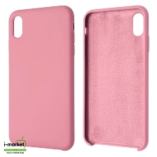 Чехол накладка Silicon Case для APPLE iPhone XS MAX, силикон, бархат, цвет розовый