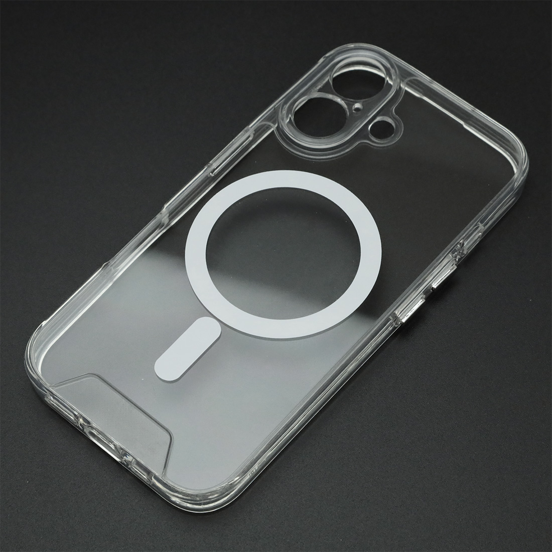 Чехол накладка SPACE для APPLE iPhone 16, Magsafe, защита камеры, пластик, силикон, прозрачный