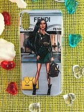 Чехол накладка для APPLE iPhone X, XS, силикон, рисунок FENDI.