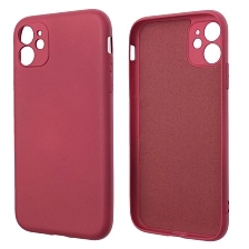 Чехол накладка NANO для APPLE iPhone 11, силикон, бархат, цвет вишневый
