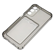 Чехол накладка CARD CASE для SAMSUNG Galaxy A24, силикон, защита камеры, отдел для карт, цвет прозрачно черный