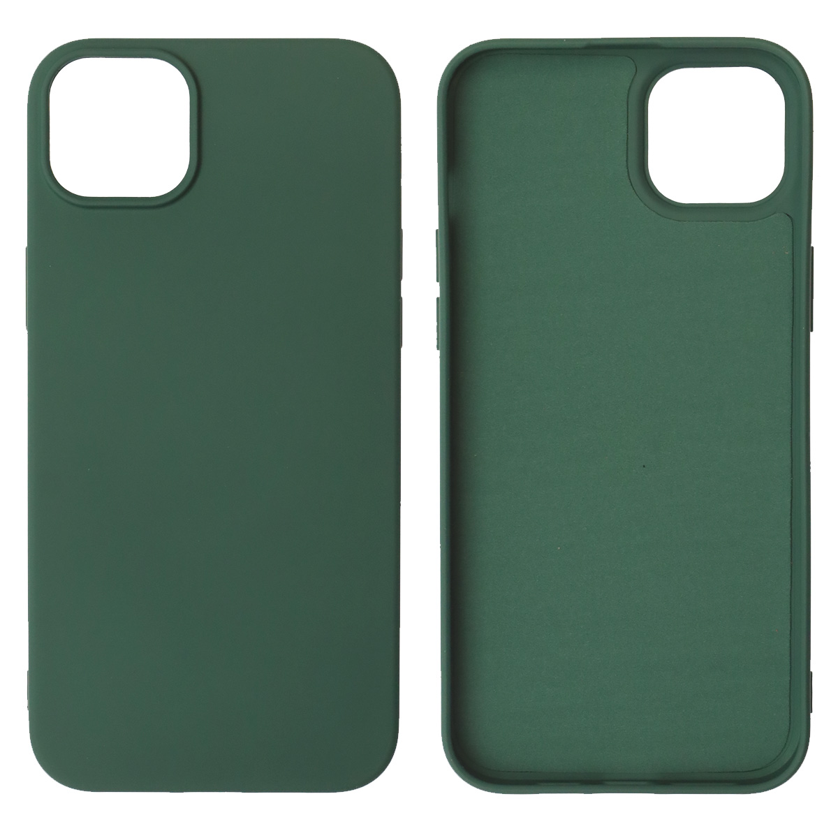 Чехол накладка NANO для iPhone 14 Plus, силикон, бархат, цвет темно зеленый