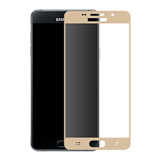 Защитное стекло 4D для SAMSUNG Galaxy A3 (2016) SM-A310 золотой кант Monarch.