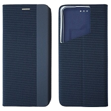 Чехол книжка MESH для TECNO POVA 5, текстиль, силикон, бархат, визитница, цвет темно синий