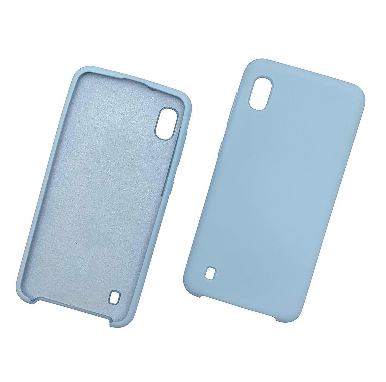 Чехол накладка Silicon Cover для Samsung A10 2019 (SM-A105), силикон, бархат, цвет голубой.