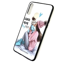 Чехол накладка для SAMSUNG Galaxy A20s (SM-A207), силикон, рисунок super MOM boy MOM.