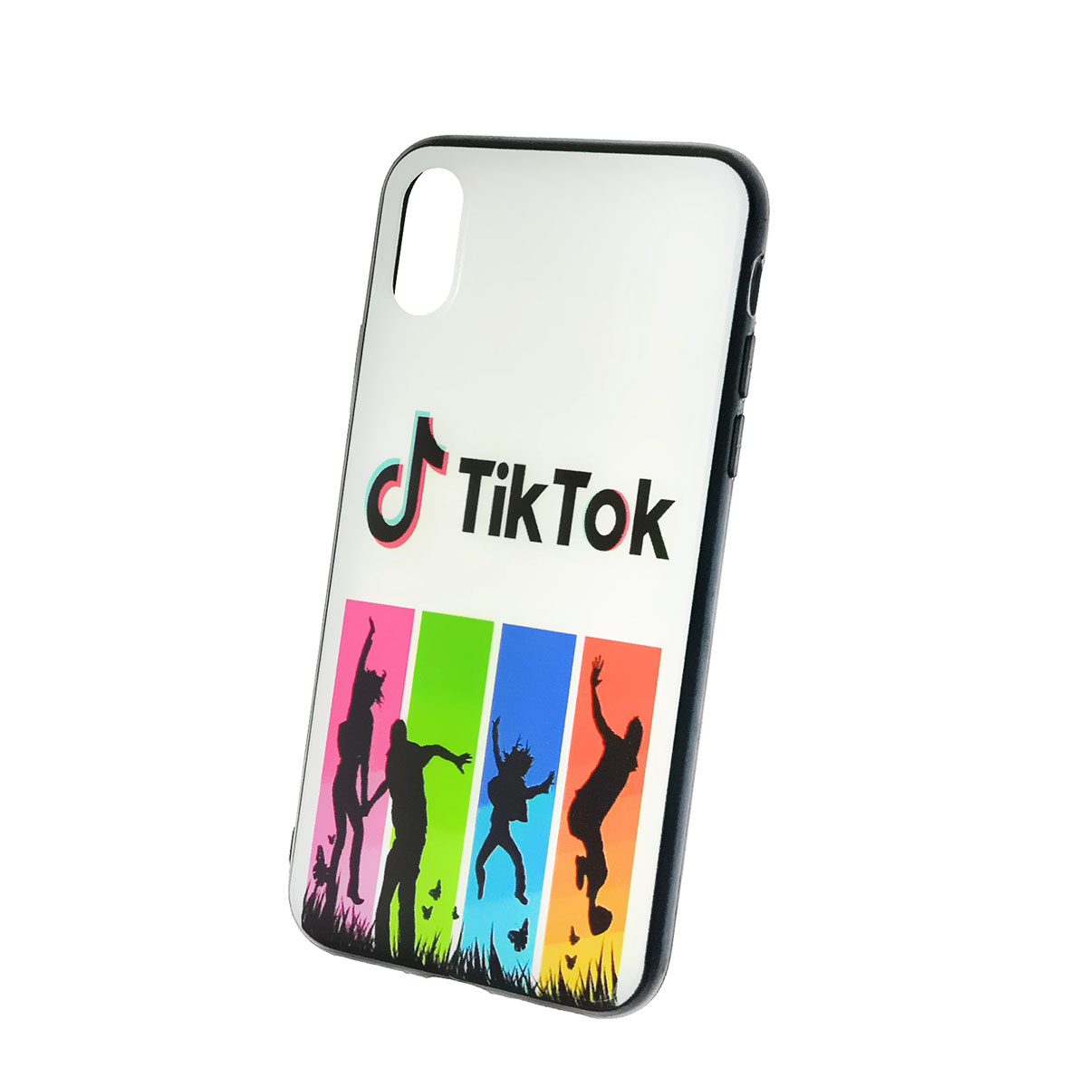 Чехол накладка для APPLE iPhone X, iPhone XS, силикон, рисунок TikTok танцы.