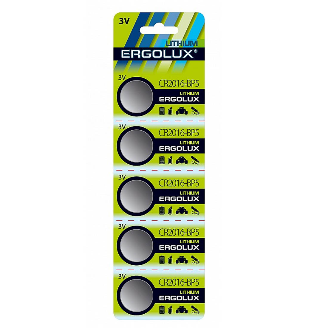 Батарейка ERGOLUX CR2016 BL5 Lithium 3V